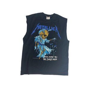 Vintage METALLICA T Shirt THEIR MONEY TIPS HER SCALES AGAIN 1994 CUT-OFF SLEEVES